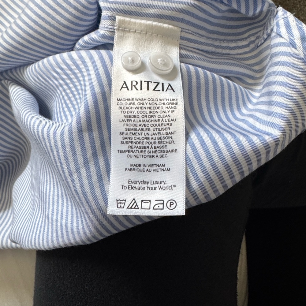 Babaton Light Blue & White Striped Shirt Oversized New - Picture 4 of 4